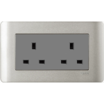 Schneider Electric 施耐德電氣 E84T426 SA Zencelo 13A 兩位連保護門插座 (銀灰)